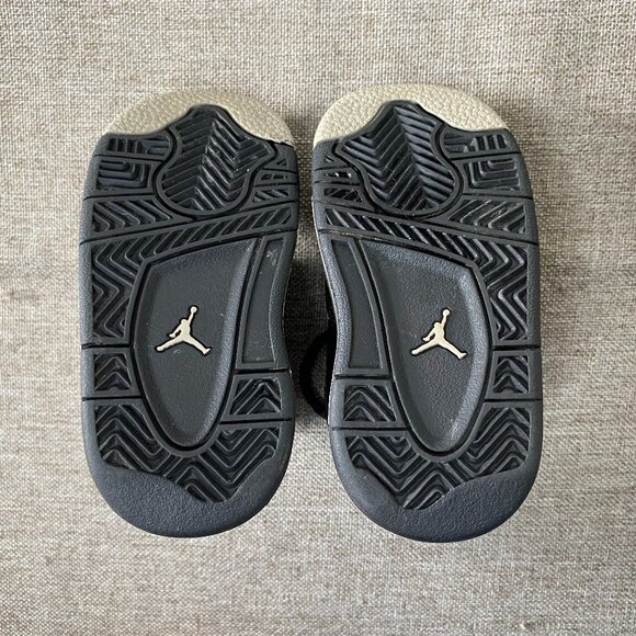 Nike Jordan 4 Retro (TD) 4C Black/Tech Grey-White 707432-003 - Picture 7 of 11